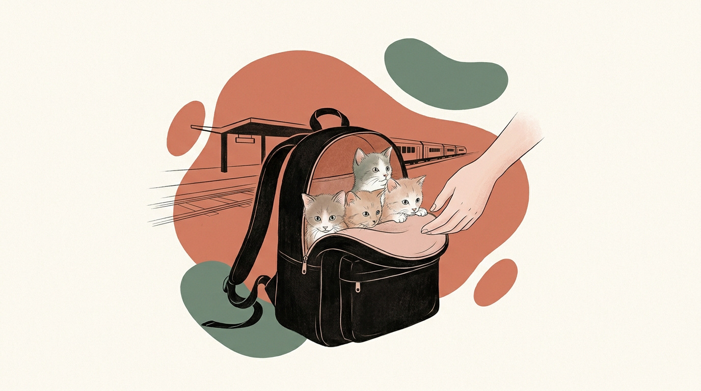 Chatons sauvés après avoir été abandonnés dans un sac à dos près d'une gare