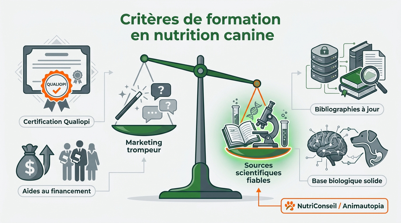 Critères de sélection pour une formation en nutrition canine de qualité