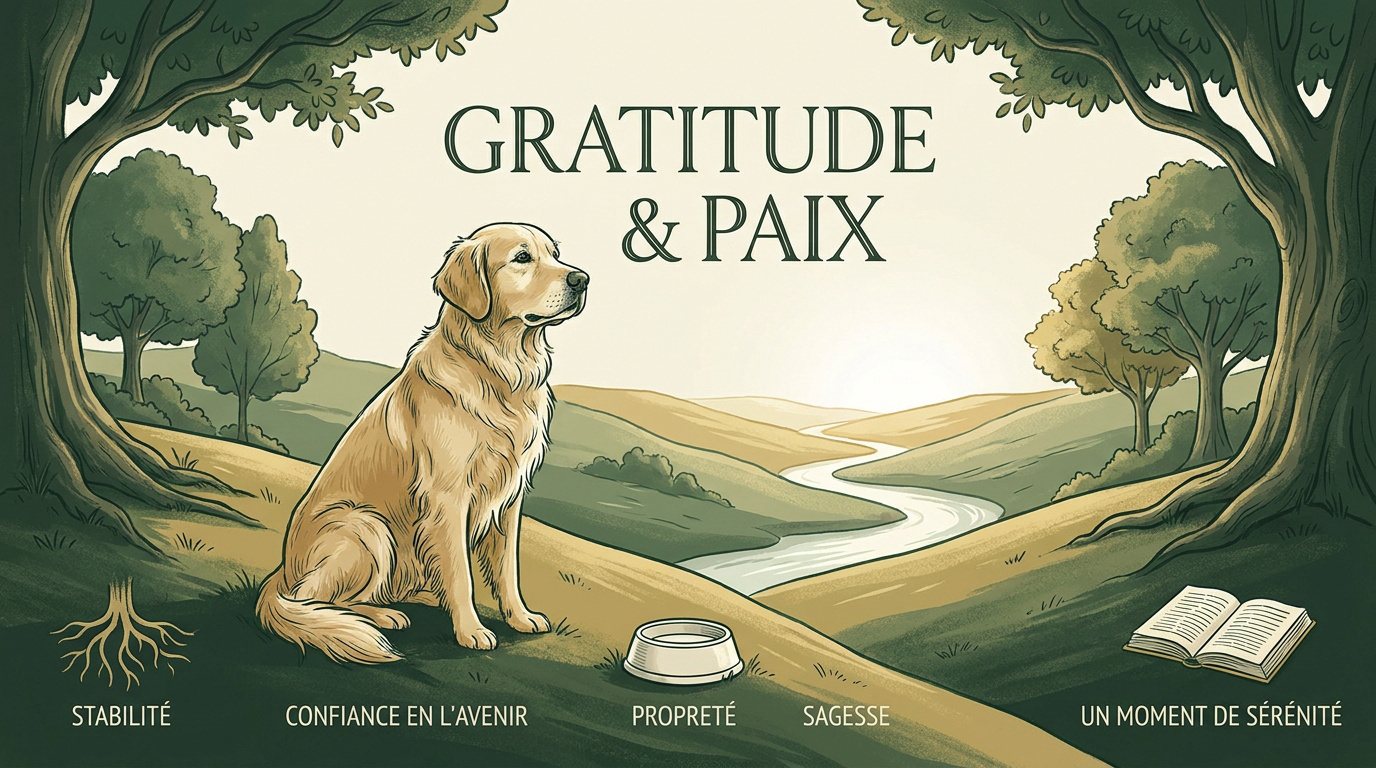 Chien senior calme et apaisé profitant d'un moment de repos