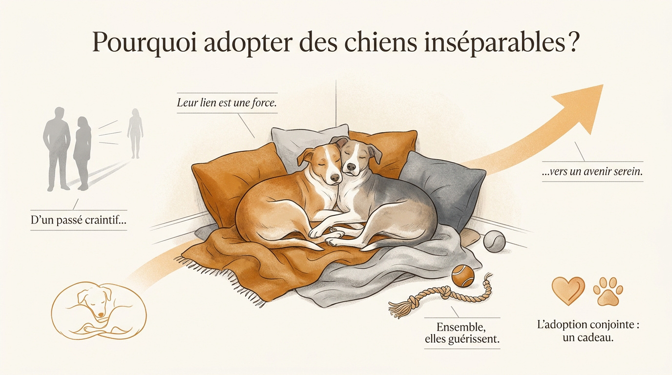 Dolly et Lani, deux chiennes inséparables et peureuses cherchant une famille