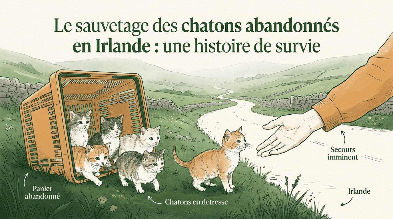 Cinq chatons secourus dans un panier de supermarché en Irlande