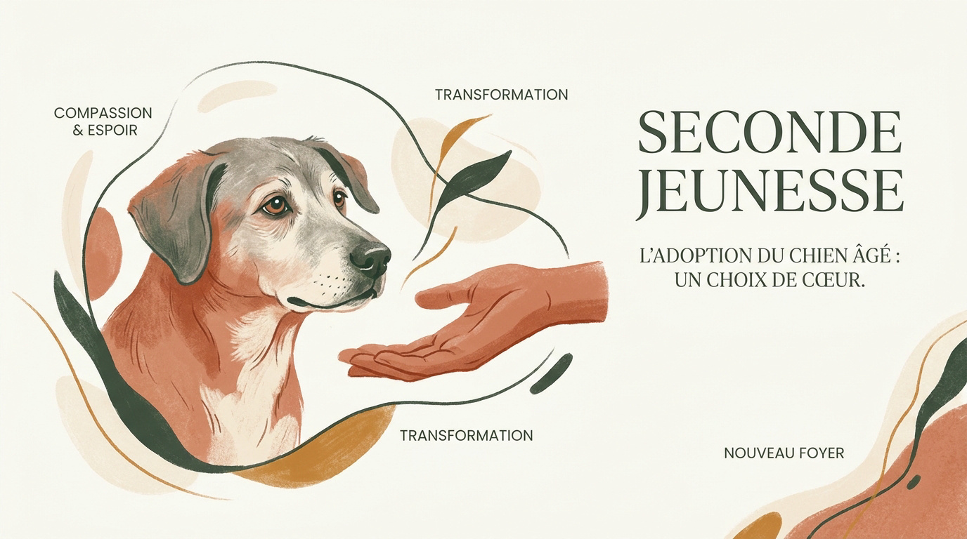 Chienne âgée retrouvant la joie de vivre dans son nouveau foyer après son adoption