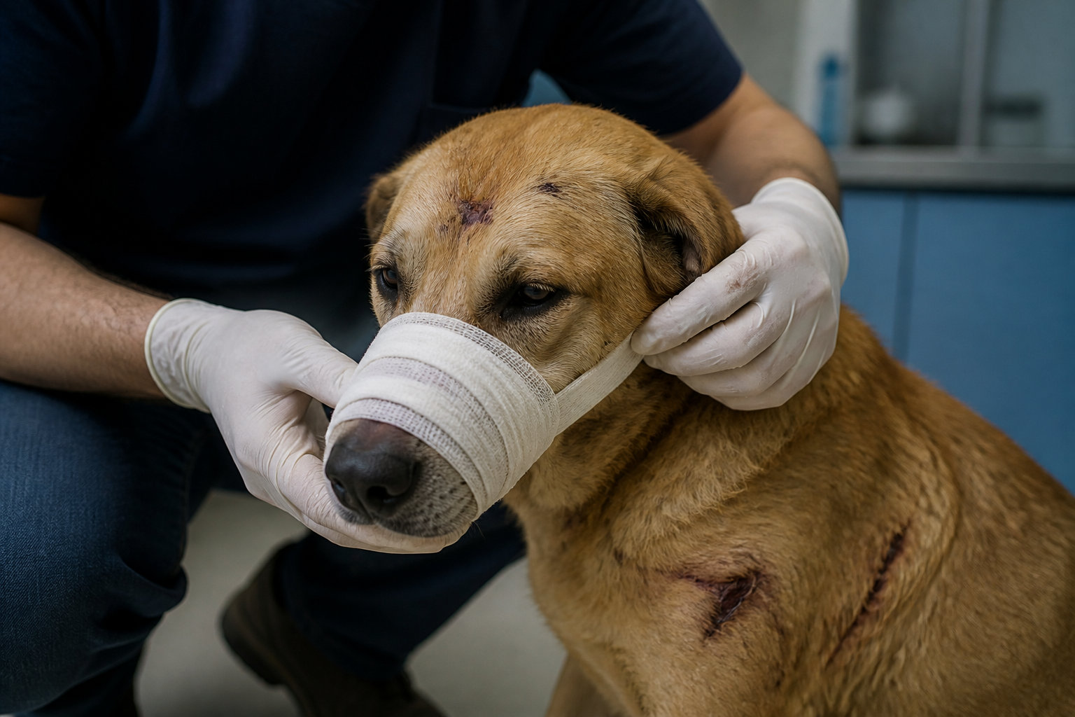 Approche de l'animal blessé et sécurisation des lieux