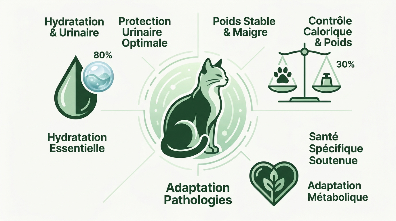 Pâtée pour chat riche en eau favorisant l'hydratation et le contrôle du poids