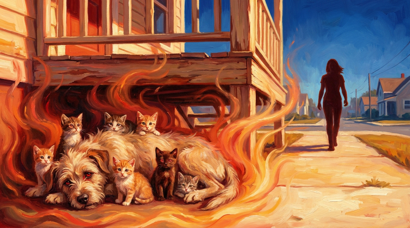 Sauvetage de la chienne Penelope et des chatons aspergés d'essence à Cleveland