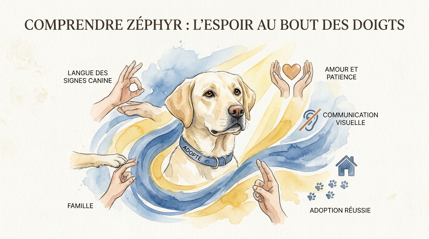 Zephyr le chien aux yeux bleus avec ses propriétaires Carolyn et John Christ