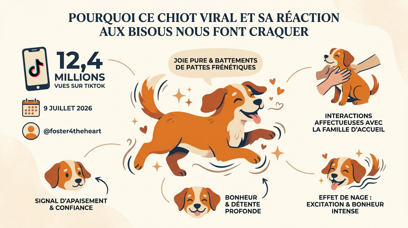 Chiot noir et blanc joyeux en famille d'accueil