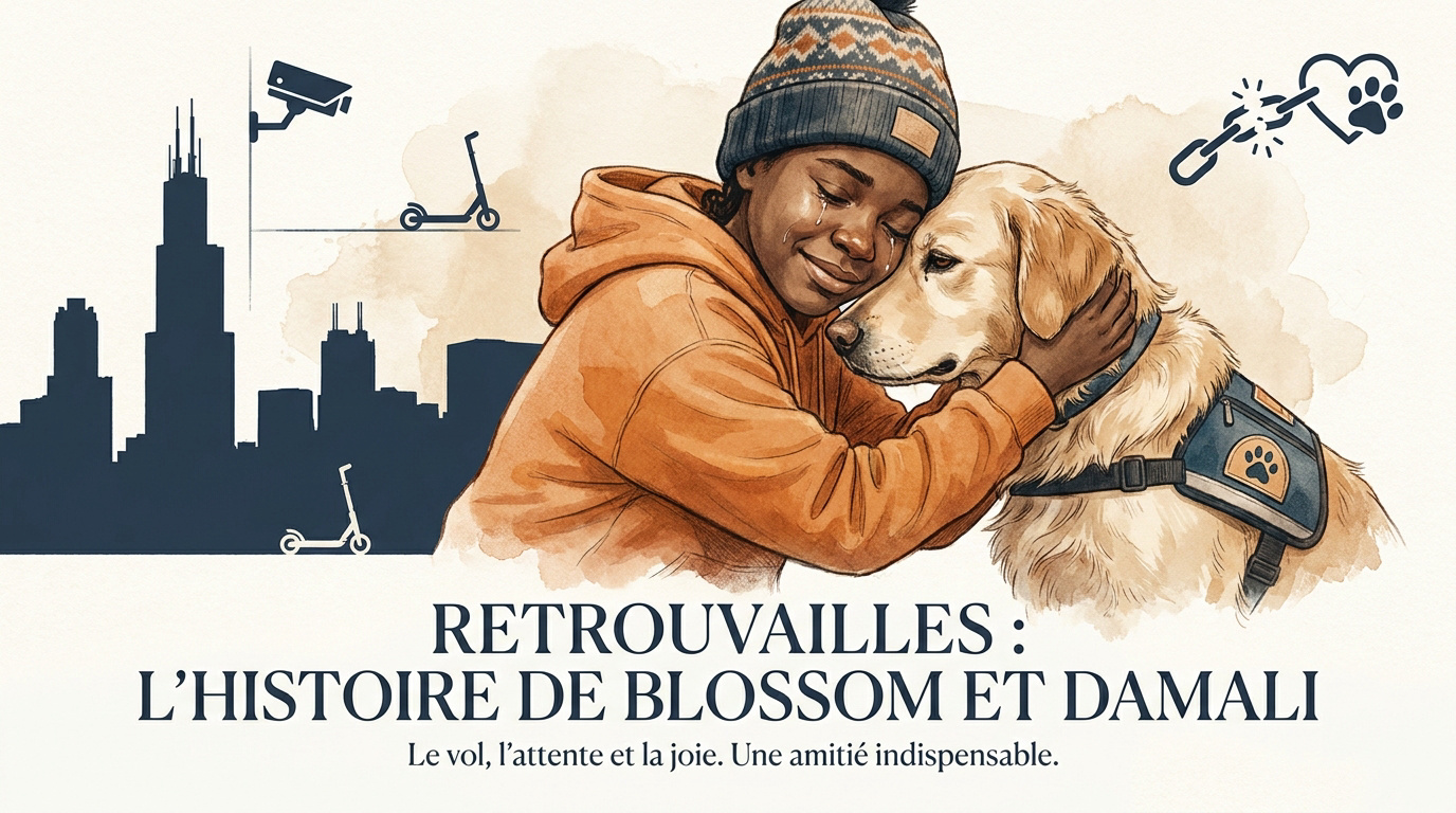 Retrouvailles émouvantes entre la fillette Damali et sa chienne Blossom à Chicago