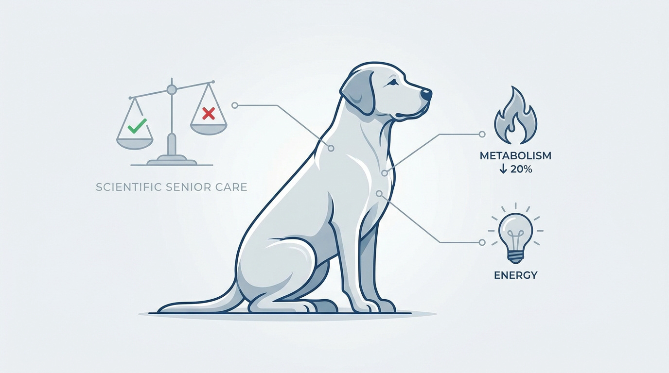 Examen vétérinaire d'un chien senior pour évaluation nutritionnelle