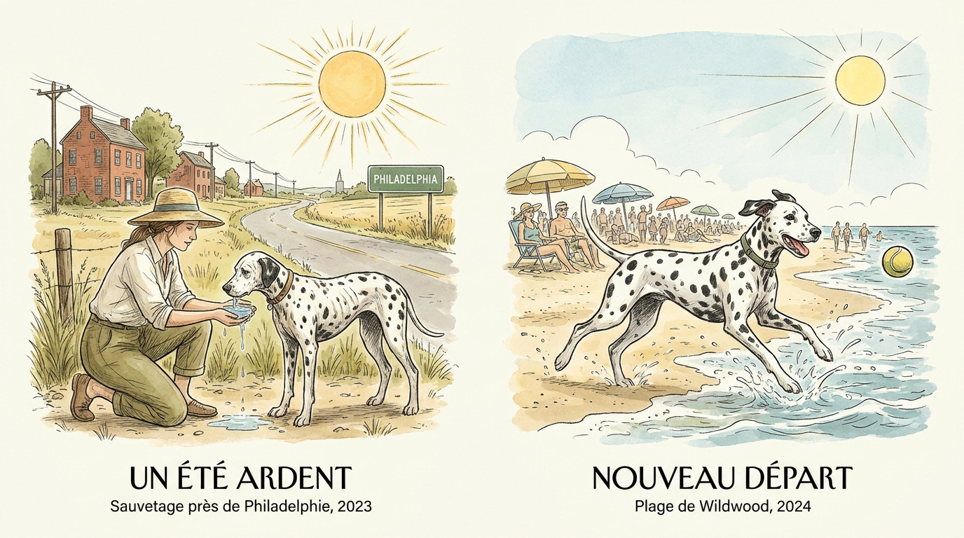 Dalmatien Pongo sauvé de la chaleur à Philadelphie par Rachel