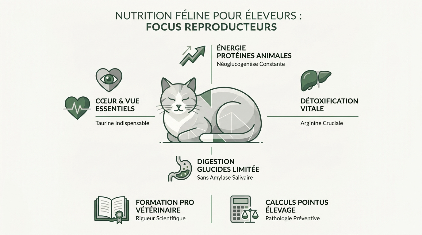 chat de race consommant une alimentation équilibrée en élevage