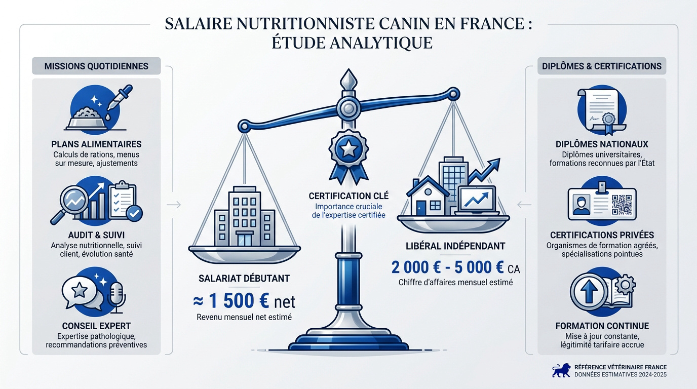 Étude sur le salaire moyen d'un nutritionniste canin en France