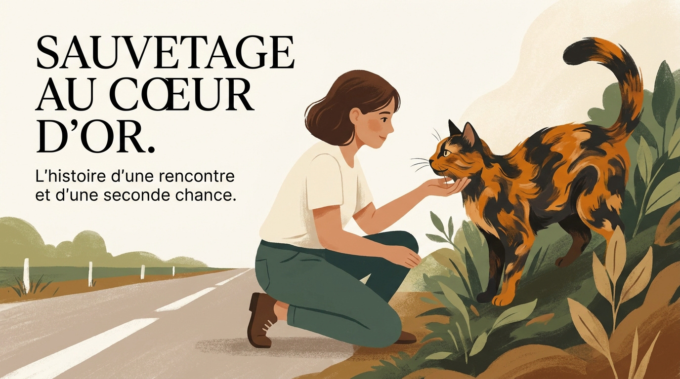 Une chatte écaille de tortue sauvée exprimant sa gratitude par des câlins