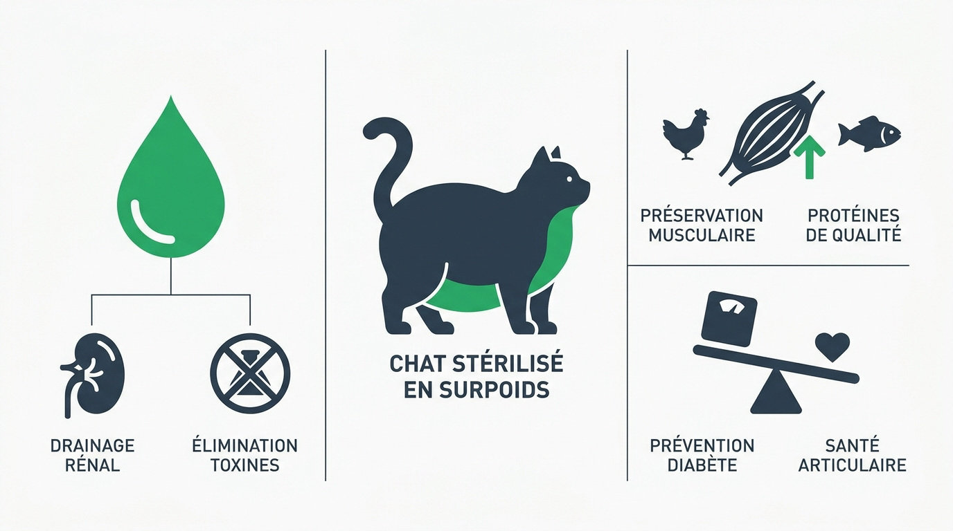 Pâtée humide pour chat stérilisé favorisant la perte de poids et l'hydratation