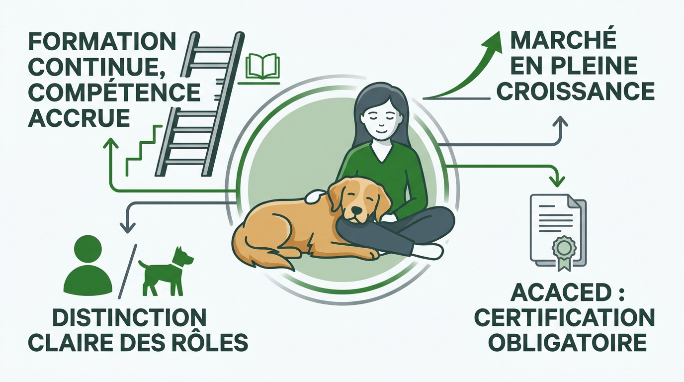 Infographie sur la relation homme-chien et les tendances du marché de l'éducation canine en 2026