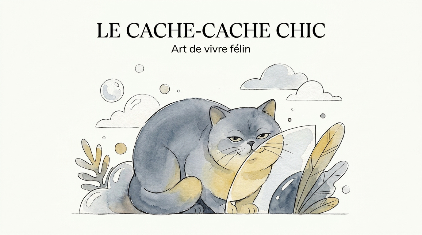 Un chat British Shorthair jouant à cache-cache avec un vêtement