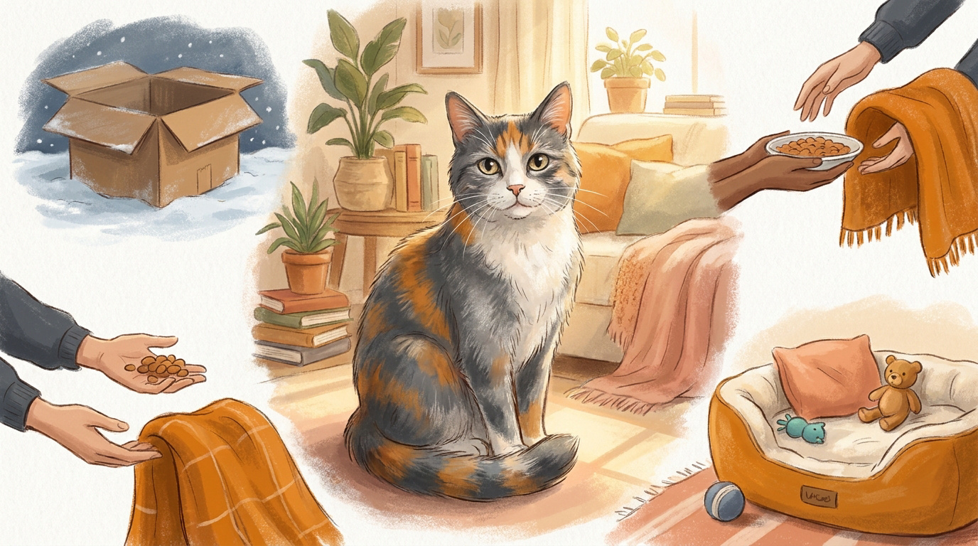 Princess, chatte calico senior de 15 ans en attente d'une famille au refuge NAWS