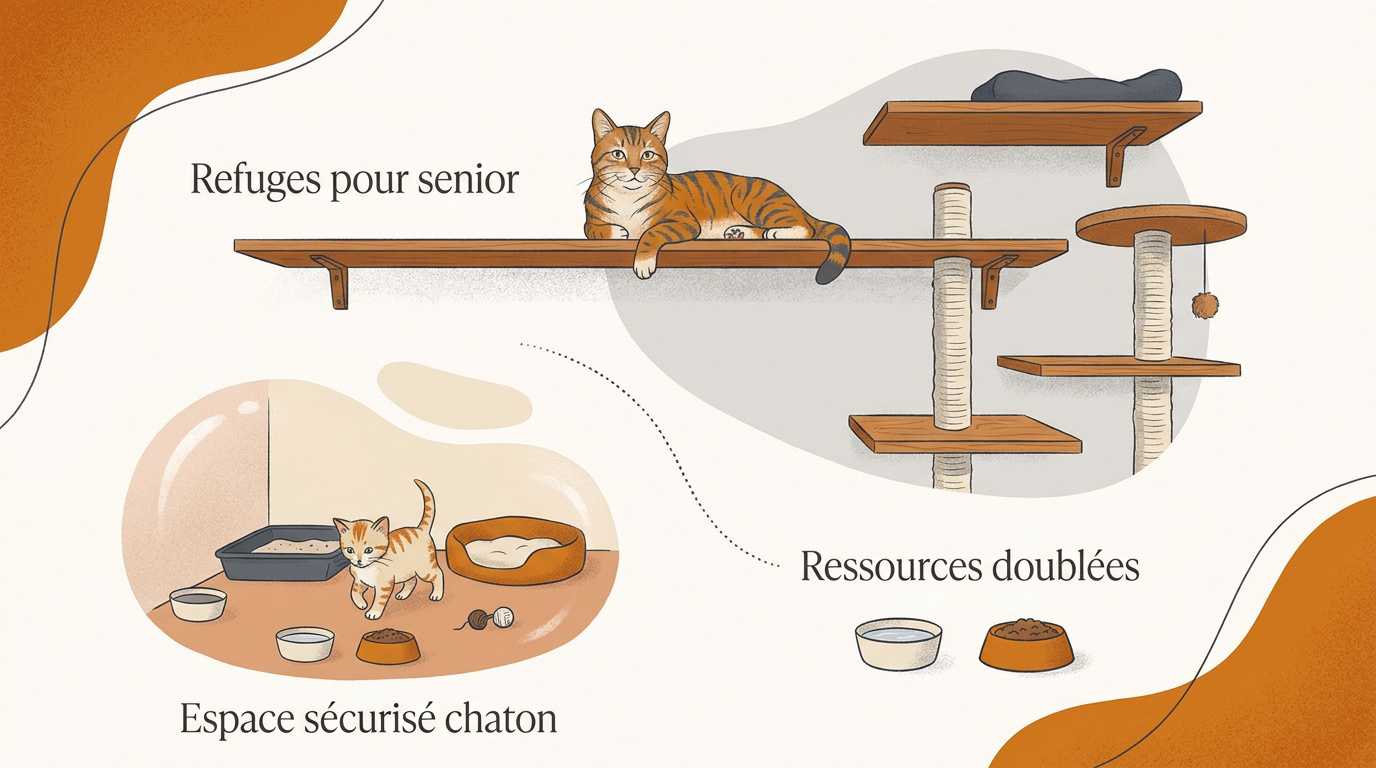 Préparation de la maison pour l'arrivée d'un chaton et cohabitation avec un chat senior